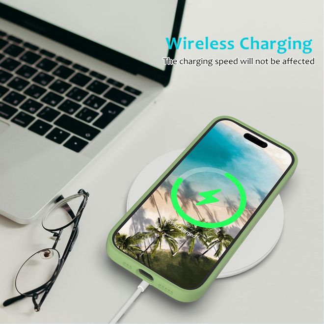 iPhone 16 mobile phone case - soft case - Liquid Silicone Series - mint