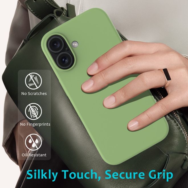 iPhone 16 mobile phone case - soft case - Liquid Silicone Series - mint