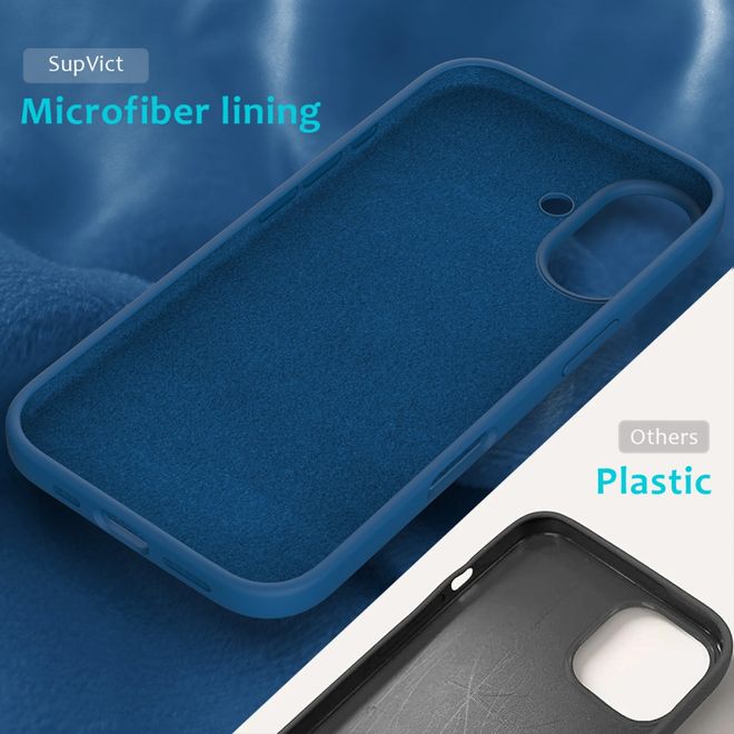 Coque pour iPhone 16 - Souple - Silicone liquide - Bleue