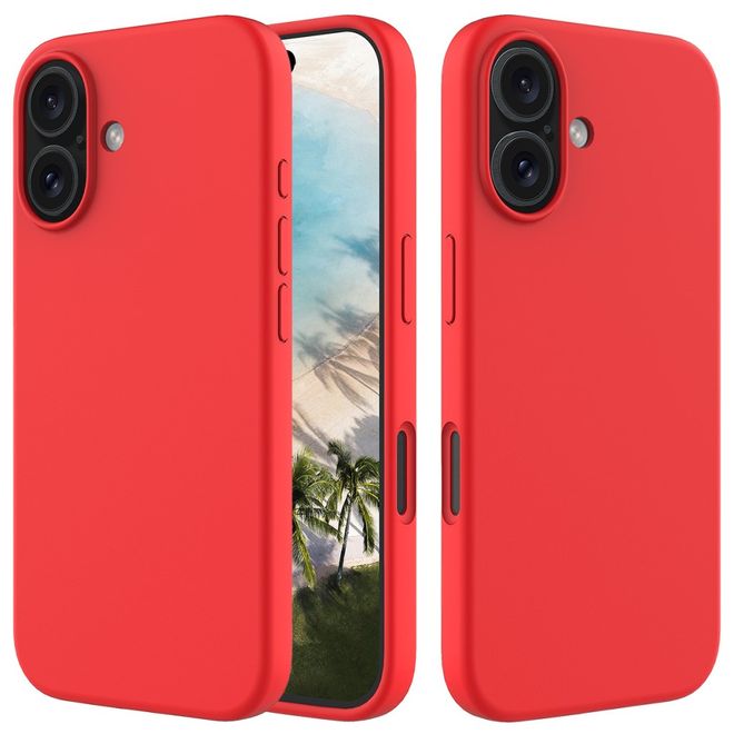 Coque pour iPhone 16 - Coque souple - Série Silicone Liquide - Rouge