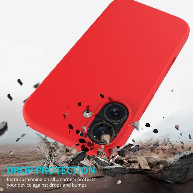 Coque pour iPhone 16 - Coque souple - Série Silicone Liquide - Rouge