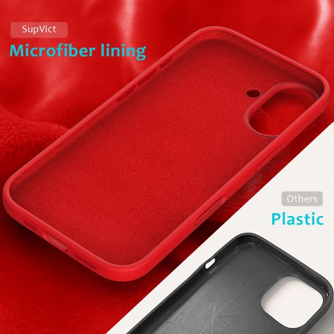 Coque pour iPhone 16 - Coque souple - Série Silicone Liquide - Rouge