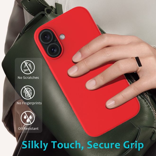 Coque pour iPhone 16 - Coque souple - Série Silicone Liquide - Rouge