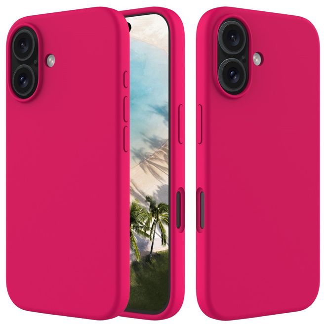 iPhone 16 mobile phone case - soft case - Liquid Silicone Series - pink