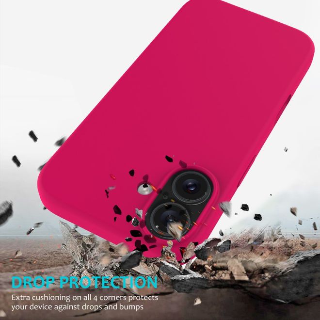 iPhone 16 mobile phone case - soft case - Liquid Silicone Series - pink