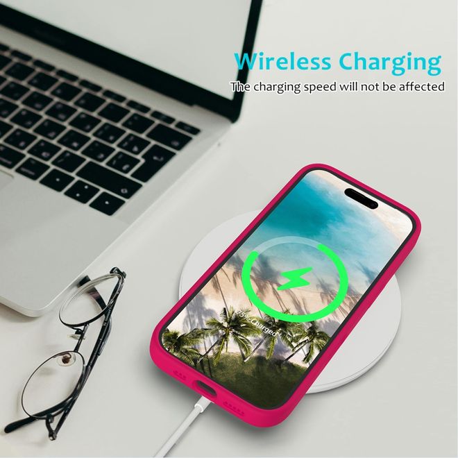 iPhone 16 mobile phone case - soft case - Liquid Silicone Series - pink