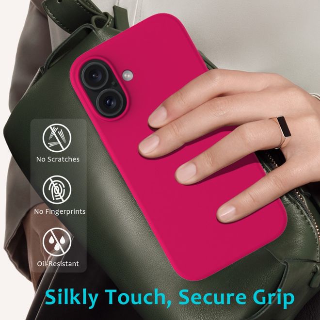 iPhone 16 mobile phone case - soft case - Liquid Silicone Series - pink