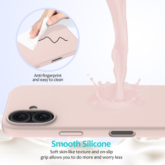 iPhone 16 Phone Case - Softcase - Liquid Silicone Series - Pink