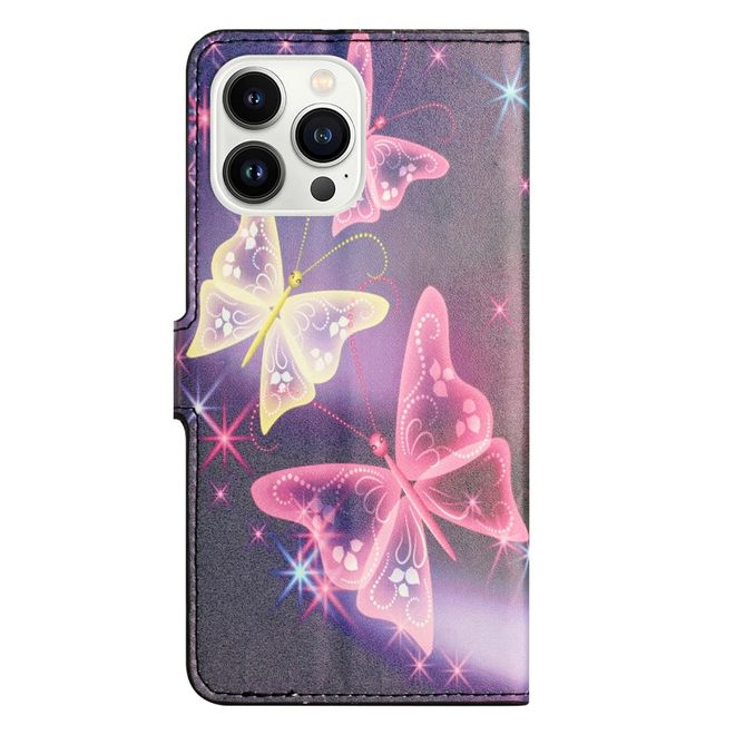 iPhone 16 Pro Phone Case - Leather Book Cover Image Series - Butterflies