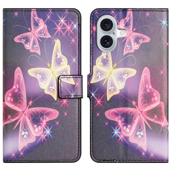 iPhone 16 Phone Case - Leather Bookcover Image Series - Butterflies