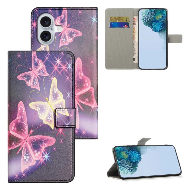 iPhone 16 Phone Case - Leather Bookcover Image Series - Butterflies