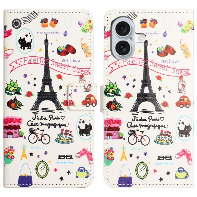 iPhone 16 Plus Phone Case - Leather Bookcover Image Series - Paris