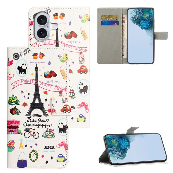 iPhone 16 Plus Phone Case - Leather Bookcover Image Series - Paris
