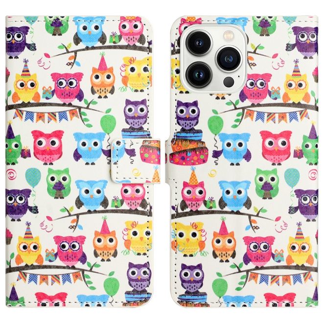 iPhone 16 Pro Max Phone Case - Leather Bookcover Image Series - Owls
