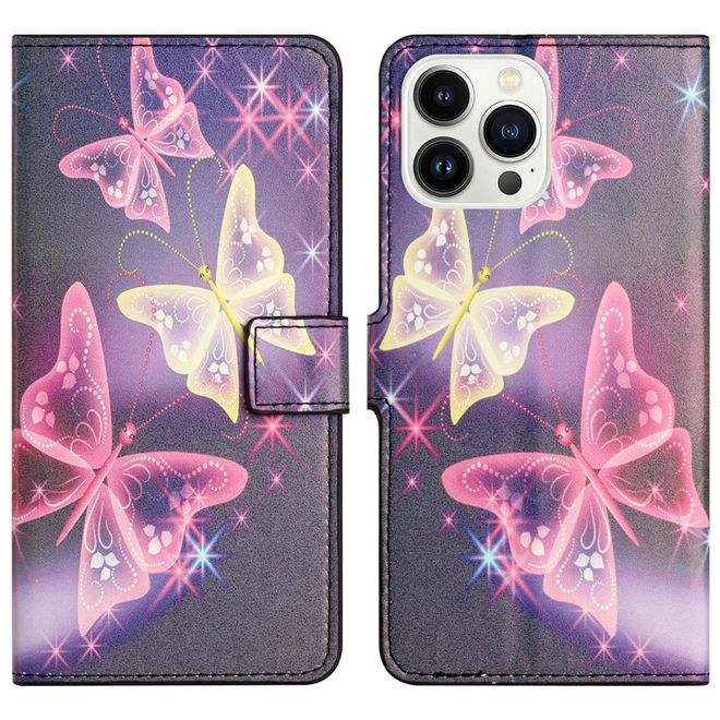 iPhone 16 Pro Max Phone Case - Leather Book Cover Image Series - Butterflies