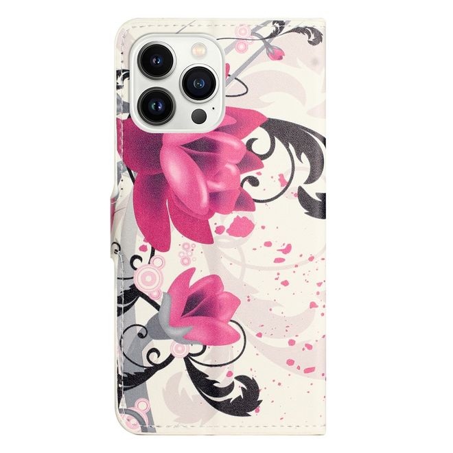 iPhone 16 Pro Max Handy Hülle - Leder Bookcover Image Series - Lotus