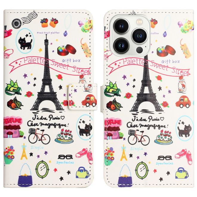 Étui pour iPhone 16 Pro Max - Collection Couverture Livre en Cuir - Paris