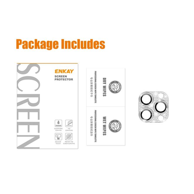 Enkay - iPhone 16 Pro / 16 Pro Max Kamera Glas - Glasperlen + Metall + gehärtetes Glas - gold