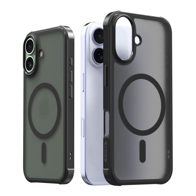 Araree - iPhone 16 Hülle - Hardcase aus TPU und PC - MagSafe kompatibel - Duple M Armor Series - schwarz