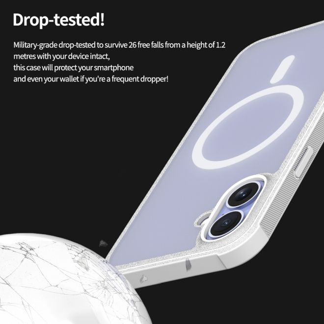 Araree - iPhone 16 Hülle - Hardcase aus TPU und PC - MagSafe kompatibel - Duple M Armor Series - schwarz