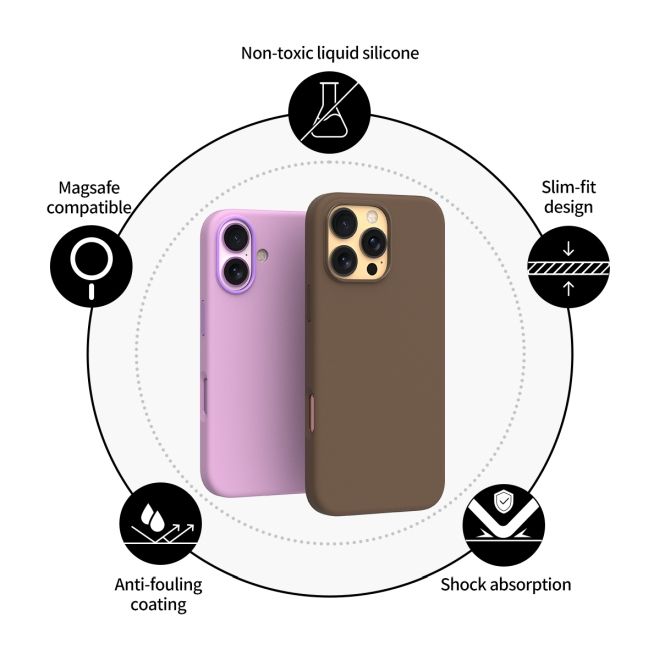 Araree - iPhone 16 Pro Hülle - Sanftes Silikon Softcase - Typo Skin Series - schwarz