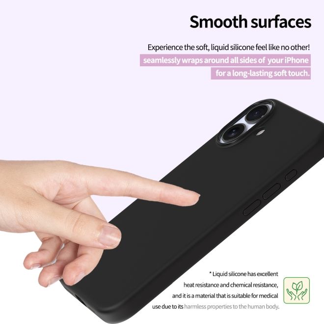 Araree - iPhone 16 Pro Hülle - Sanftes Silikon Softcase - Typo Skin Series - schwarz