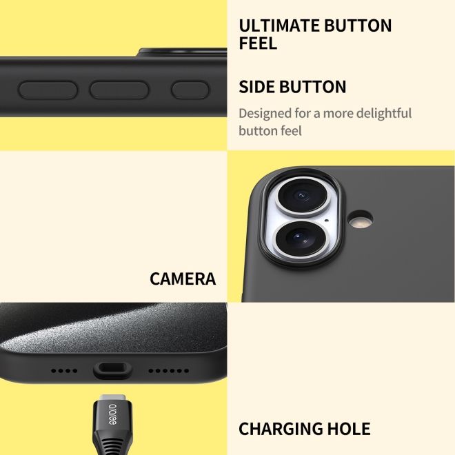 Araree - iPhone 16 Pro Max Hülle - Sanftes Silikon Softcase - Typo Skin Series - braun