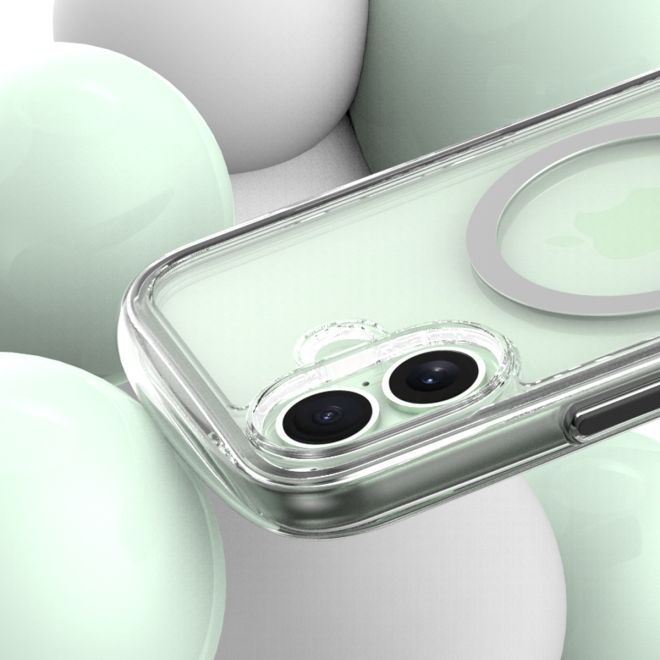 Araree - iPhone 16 Hülle - Case aus TPU und PC - MagSafe kompatibel - Duple M Air Series - hellgrau