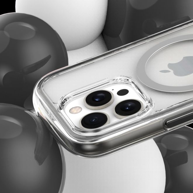 Araree - iPhone 16 Pro Hülle - Case aus TPU und PC - MagSafe kompatibel - Duple M Air Series - hellgrau