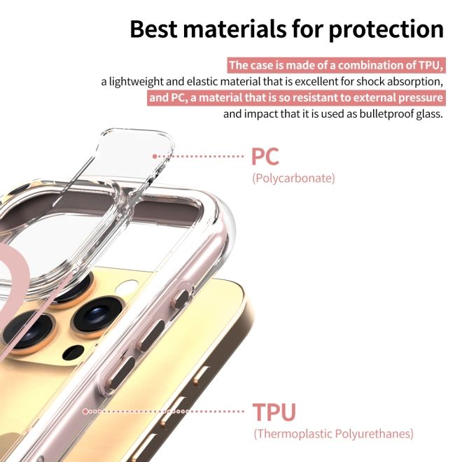 Araree - iPhone 16 Pro Hülle - Case aus TPU und PC - MagSafe kompatibel - Duple M Air Series - hellgrau