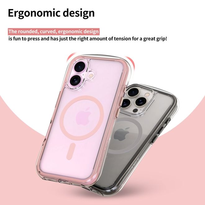Araree - iPhone 16 Hülle - Case aus TPU und PC - MagSafe kompatibel - Duple M Air Series - pink