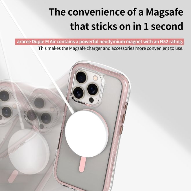 Araree - iPhone 16 Pro Hülle - Case aus TPU und PC - MagSafe kompatibel - Duple M Air Series - pink