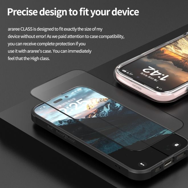 Araree - iPhone 16 Schutzglas Displayschutz - Panzer Glas - aus gehärtetem Glas - CLASS Easy Install Kit - transparent