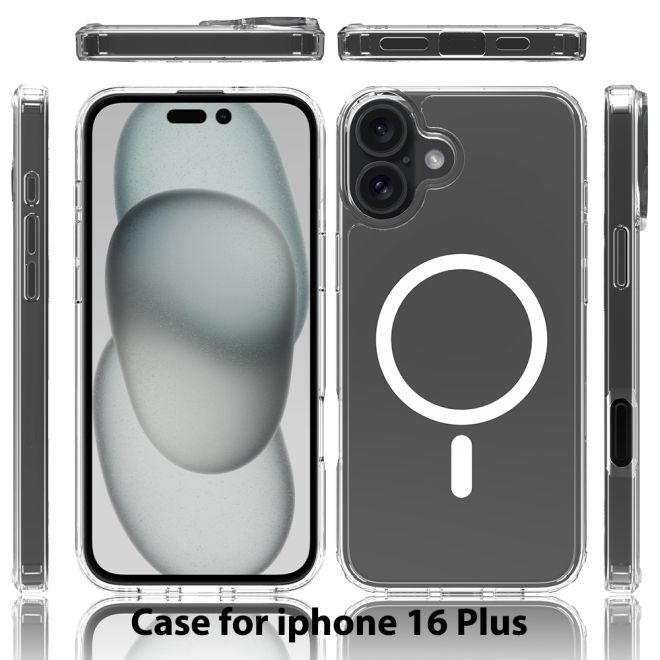 iPhone 16 Clear Case (PC/TPU) - MagSafe Series Case - Transparent