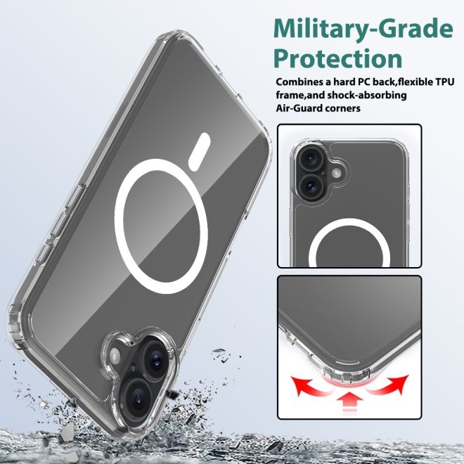 iPhone 16 Clear Case (PC/TPU) - MagSafe Series Case - Transparent
