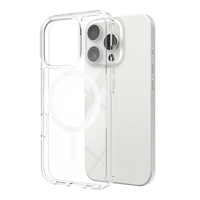Coque transparente pour iPhone 16 Pro (PC/TPU) - Série MagSafe - Transparente
