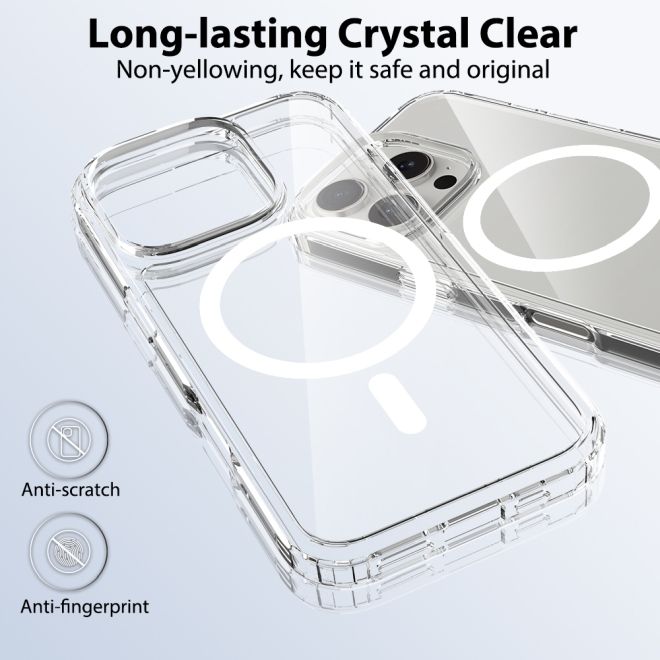 Coque transparente pour iPhone 16 Pro (PC/TPU) - Série MagSafe - Transparente