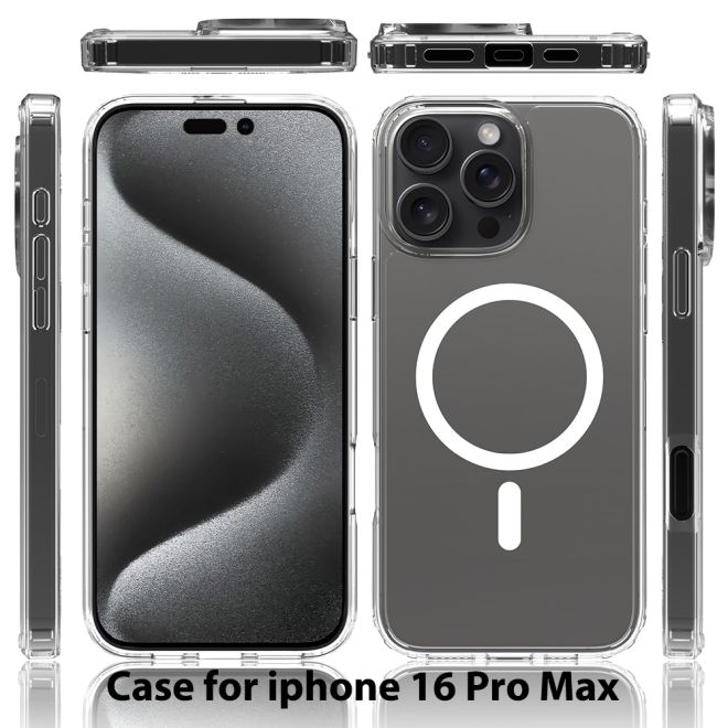 iPhone 16 Pro Max Clear Case (PC/TPU) - MagSafe Series case - transparent