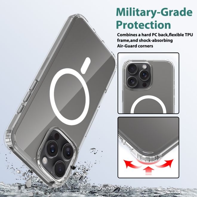 iPhone 16 Pro Max Clear Case (PC/TPU) - MagSafe Series case - transparent