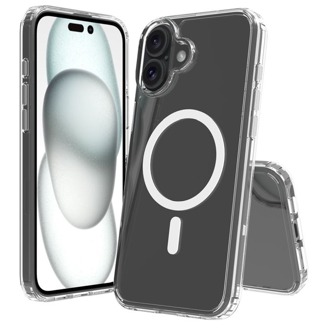 iPhone 16 Plus Clear Case (PC/TPU) - MagSafe Series Case - Transparent
