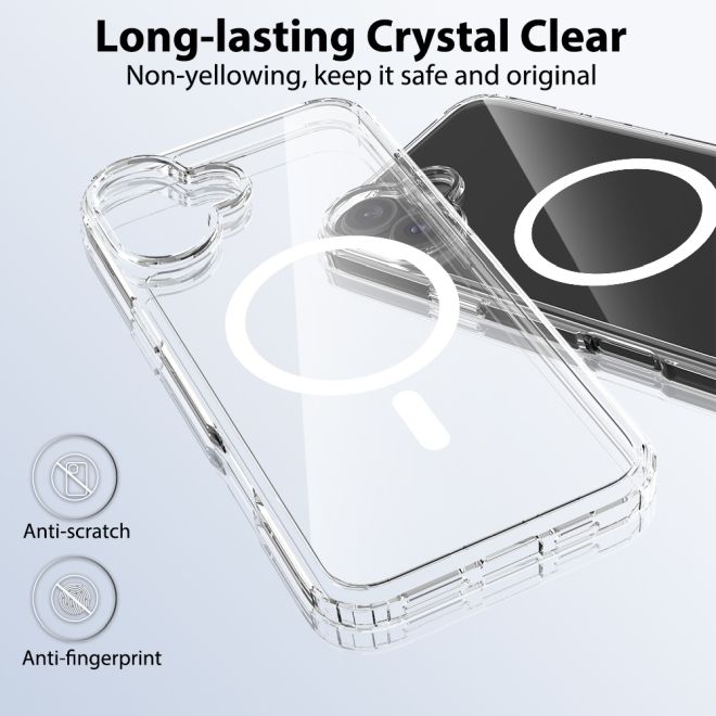 iPhone 16 Plus Clear Case (PC/TPU) - MagSafe Series Case - Transparent