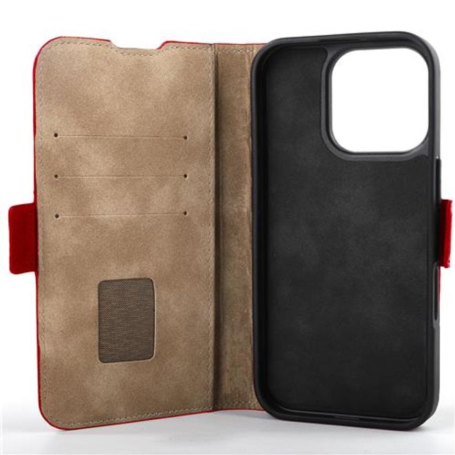 Mike Galeli - iPhone 16 Pro Max Hülle - Echtleder Bookcover - Fabio - rot