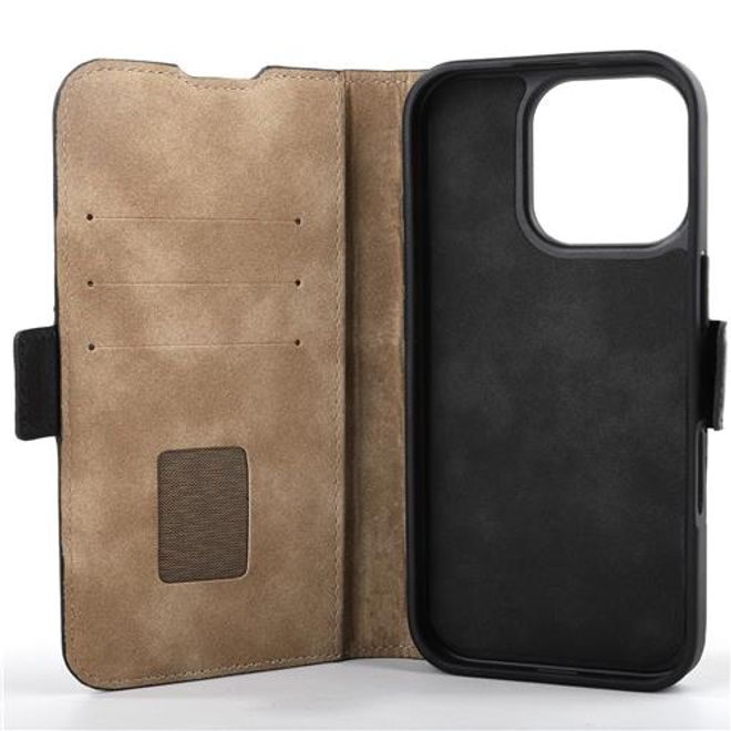 Mike Galeli - iPhone 16 Pro Max Hülle - Echtleder Bookcover - Fabio - schwarz