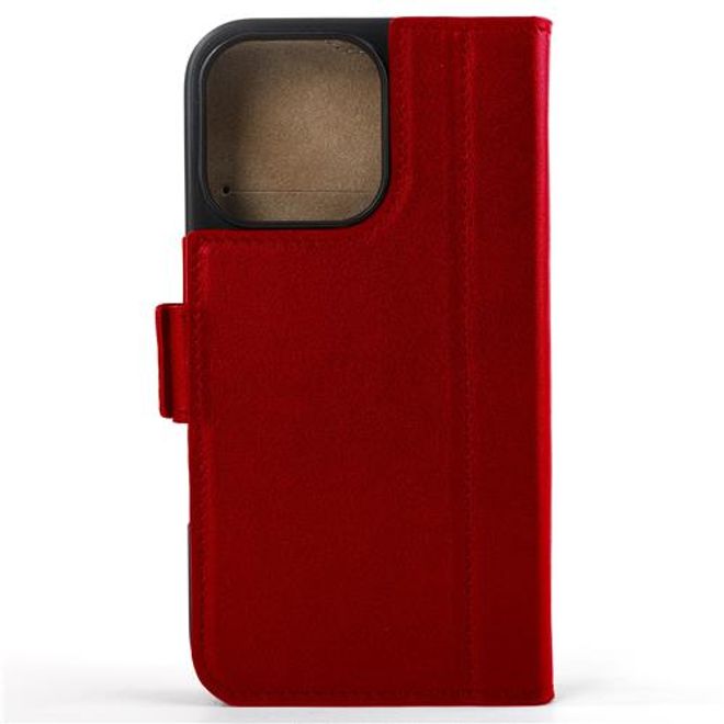 Mike Galeli - iPhone 16 Pro Hülle - Echtleder Bookcover - Fabio - rot