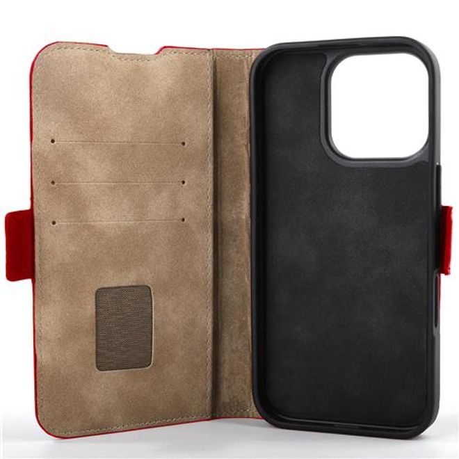 Mike Galeli - iPhone 16 Pro Hülle - Echtleder Bookcover - Fabio - rot