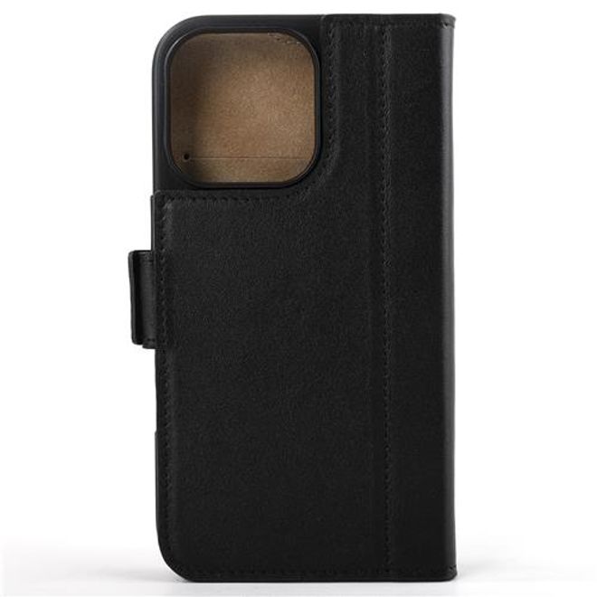 Mike Galeli - iPhone 16 Pro Hülle - Echtleder Bookcover - Fabio - schwarz