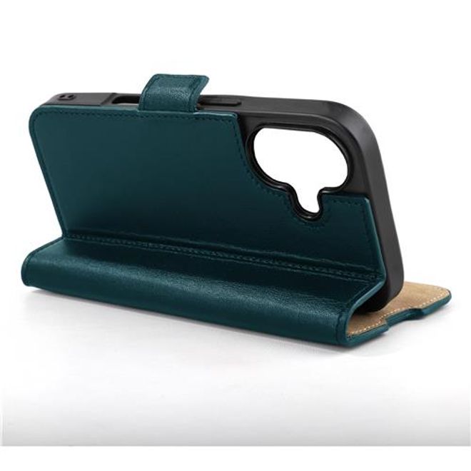 Mike Galeli - iPhone 16 Plus Hülle - Echtleder Bookcover - Fabio - blau