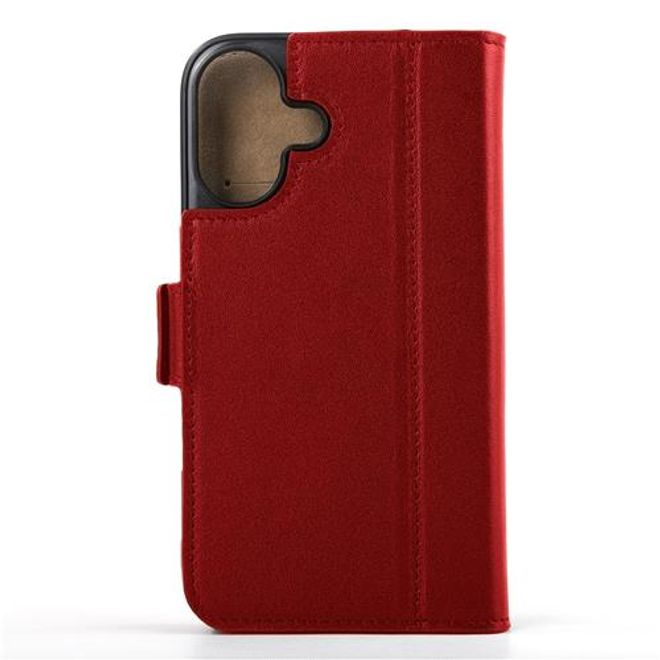Mike Galeli - iPhone 16 Plus Hülle - Echtleder Bookcover - Fabio - rot