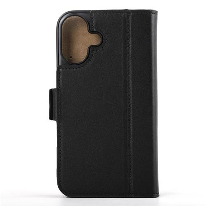 Mike Galeli - iPhone 16 Plus Hülle - Echtleder Bookcover - Fabio - schwarz