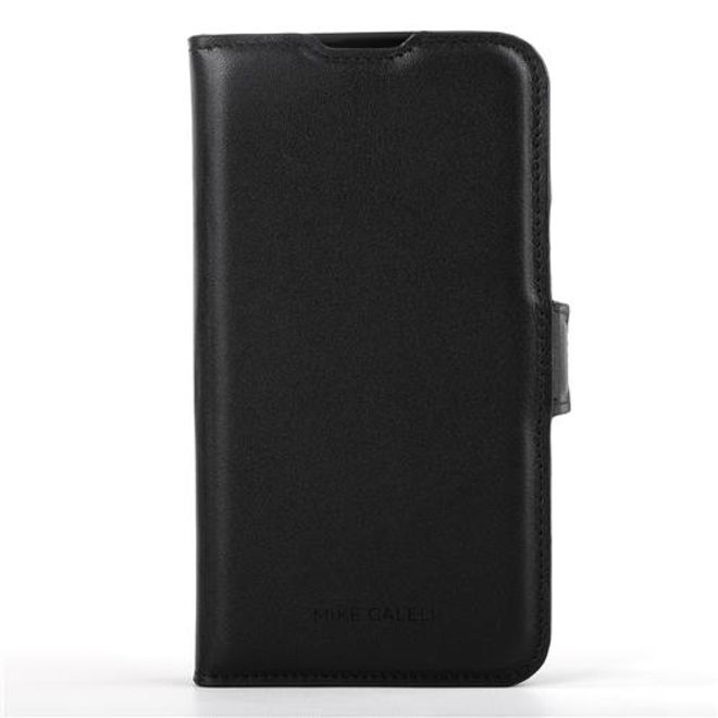 Mike Galeli - iPhone 16 Hülle - Echtleder Bookcover - Fabio - schwarz